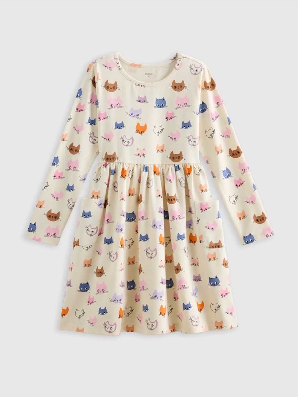 Organic Cotton Long Sleeve Fit and Flare Pocket Dress by Quince.